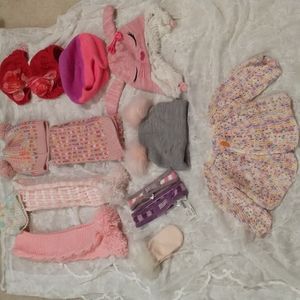 Winter Lot of Toddler Girls Hats and Scarfs